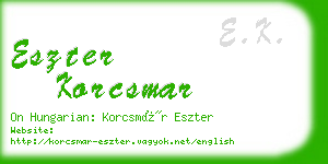 eszter korcsmar business card